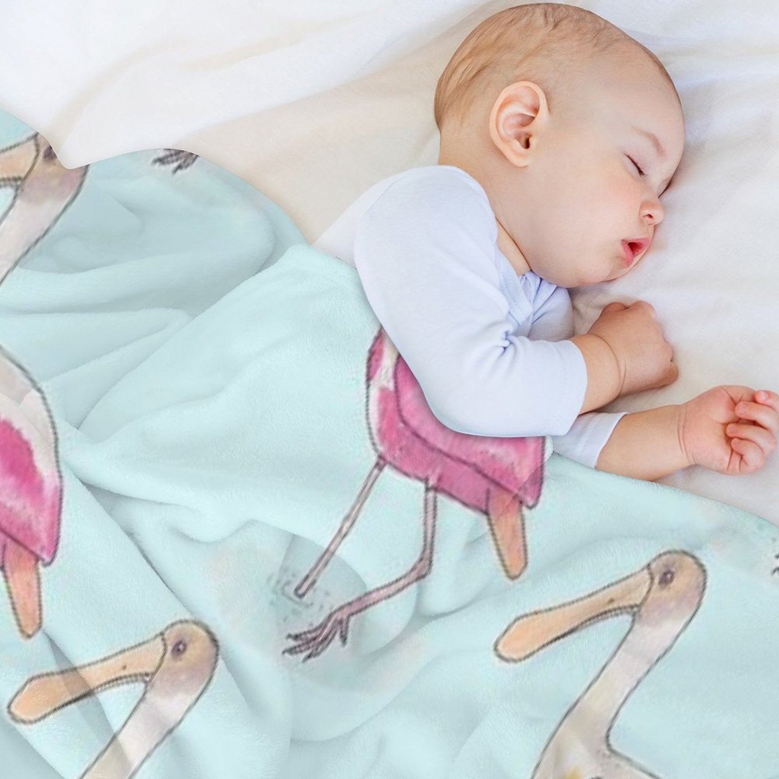 Roseate Spoonbill Bird Species Watercolor Art Compact Throw Blanket